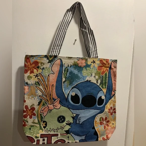 Lilo & Stitch character print Bag. Cute canvas type style big bag - Picture 1 of 8